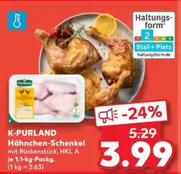 Kaufland K-purland hähnchen-schenkel mit rückenstück, hkl a Angebot
