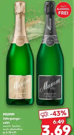 Kaufland Mumm jahrgangssekt dry Angebot