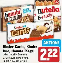 AEZ Kinder Cards, Kinder Duo, Hanuta Riegel Angebot