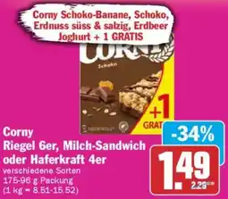 AEZ Corny Riegel 6er, Milch-Sandwich oder Haferkraft 4er Angebot