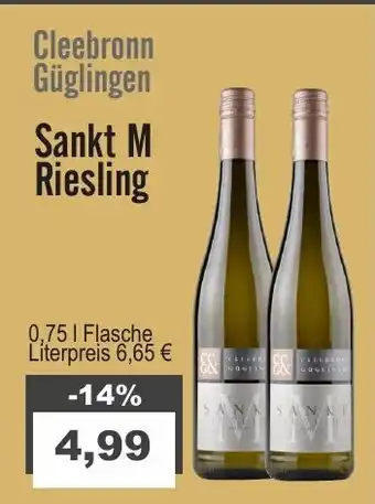 Bilgro Cleebronn Güglingen Sankt M Riesling 0,75L Angebot