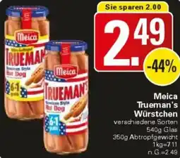 WEZ Meica Trueman's Würstchen Angebot