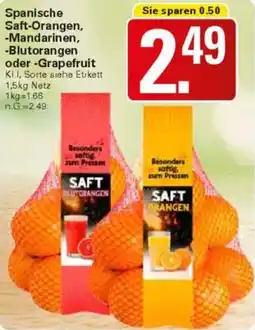 WEZ Spanische Saft-Orangen, -Mandarinen, -Blutorangen oder -Grapefruit Angebot