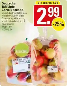 WEZ Deutsche Tafeläpfel Sorte Boskoop Angebot