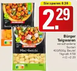 WEZ Bürger Teigwaren Angebot