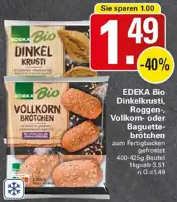 WEZ EDEKA Bio Dinkelkrusti, Roggen-, Vollkom- oder Baguettebrötchen Angebot