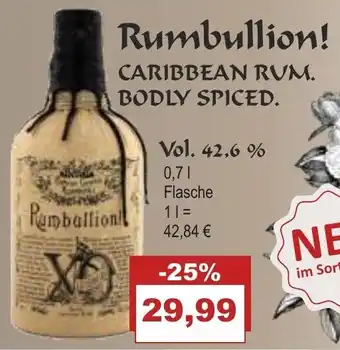 Bilgro Rumbullion! Caribbean Rum Bodly Spiced 0,7L Angebot