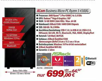 ACom PC Acom Business Micro Pc Ryzen 3 4300g Angebot