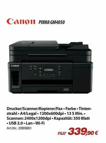 ACom PC Canon Pixma Gm4050 Drucker-scanner-kopierer-fax Angebot