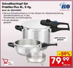 Netto Marken-Discount Schnellkochtopf-Set Praktika Plus XL, 5-tlg Angebot
