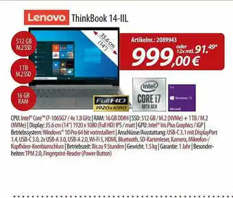 ACom PC Lenovo Thinkbook 14-iil Angebot