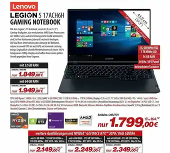 ACom PC Lenovo Legion 5 17ach6h Gaming Notebook Angebot