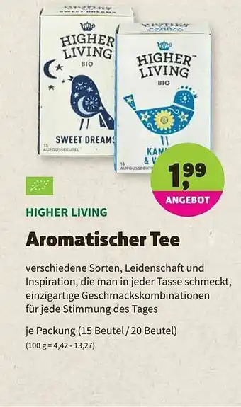 Biomarkt Higher Living Aromatischer Tee Angebot