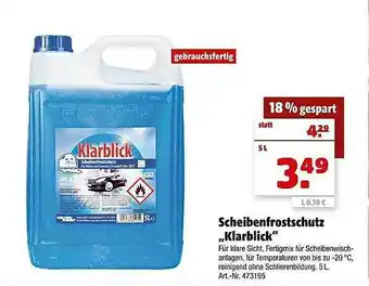 Hagebau Scheibenfrostschutz „klarblick“ Angebot