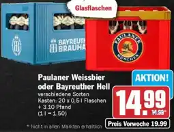 AEZ Paulaner Weissbier oder Bayreuther Hell Angebot