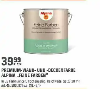 OBI Premium-wand- Und -deckenfarbe Alpina „feine Farben“ Angebot