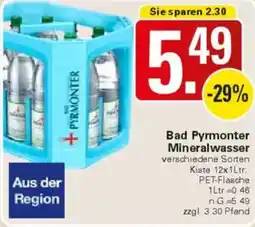 WEZ Bad Pyrmonter Mineralwasser Angebot