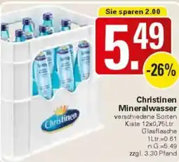 WEZ Christinen Mineralwasser Angebot