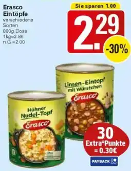 WEZ Erasco Eintöpfe Angebot