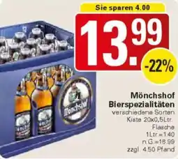 WEZ Mönchshof Bierspezialitäten Angebot