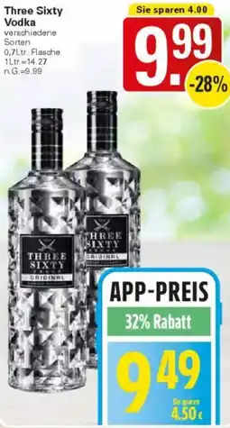 WEZ Three Sixty Vodka Angebot