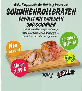 Temma Schinkenrollbraten Gefüllt Mit Zwiebeln Und Schinken Angebot