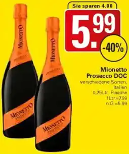 WEZ Mionetto Prosecco DOC Angebot