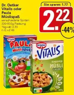 WEZ Dr. Oetker Vitalis oder Paula Müslispaẞ Angebot