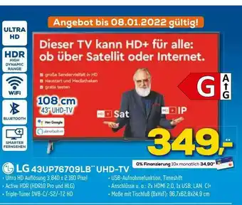 Euronics XXL Lg 43up76709lb Uhd-tv Angebot