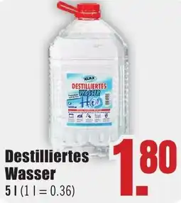 B1 Discount Baumarkt KLAX Destilliertes Wasser Angebot