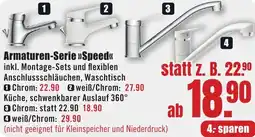 B1 Discount Baumarkt Armaturen-Serie Speed Angebot