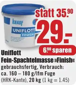 B1 Discount Baumarkt KNAUF Uniflott Fein-Spachtelmasse Finish Angebot