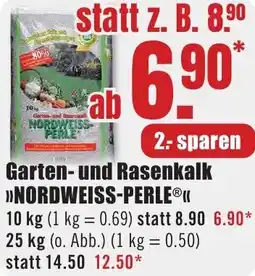 B1 Discount Baumarkt Garten- und Rasenkalk NORDWEISS-PERLE Angebot