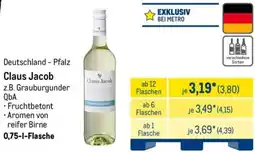 METRO Claus Jacob Angebot