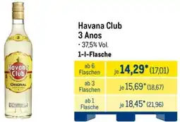 METRO Havana Club 3 Anos Angebot