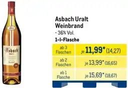 METRO Asbach Uralt Weinbrand Angebot