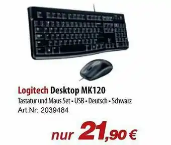 ACom PC Logitech Desktop Mk120 Tastatur Und Maus Set Angebot