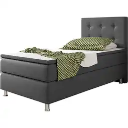 Netto Marken-Discount Inter Trading Boxspringbett Köln 90 x 200 cm, anthrazit Angebot