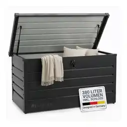 Netto Marken-Discount Juskys Metall Aufbewahrungsbox Limani 380 Liter - Box wasserdicht, abschließbar - Anthrazit Angebot
