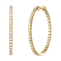 Netto Marken-Discount Julie Julsen Klappcreolen 925/- Sterling Silber vergoldet Zirkonia 30 mm Angebot