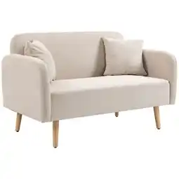 Netto Marken-Discount HOMCOM 2 Sitzer Sofa Gummiholz, Samt Angebot