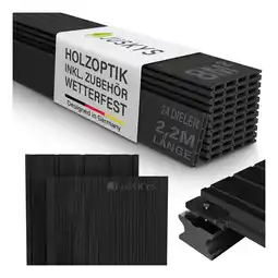 Netto Marken-Discount Juskys WPC Terrassendielen 8 m² – 220 cm Dielen, wetterfest inkl. Unterkonstruktion – Anthrazit Angebot