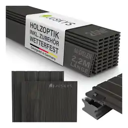 Netto Marken-Discount Juskys WPC Terrassendielen 20 m² – 220 cm Dielen, wetterfest inkl. Unterkonstruktion – Grau Angebot