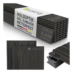 Netto Marken-Discount Juskys WPC Terrassendielen 30 m² – 220 cm Dielen, wetterfest inkl. Unterkonstruktion – Grau Angebot