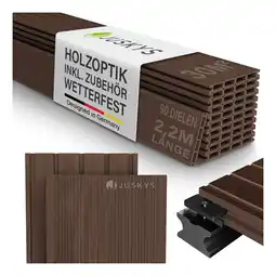Netto Marken-Discount Juskys WPC Terrassendielen 30 m² – 220 cm Dielen, wetterfest inkl. Unterkonstruktion – Braun Angebot