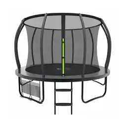Netto Marken-Discount Juskys Trampolin SkyBounce L Ø 366 cm – Gartentrampolin mit PowerSpring Sprungfedern & Leiter Angebot