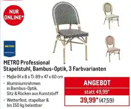METRO METRO Professional Stapelstuhl, Bambus-Optik, 3 Farbvarianten Angebot