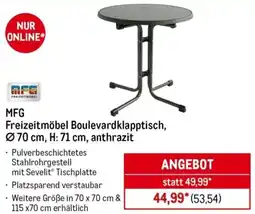 METRO MFG Freizeitmöbel Boulevardklapptisch, Ø 70 cm, H: 71 cm, anthrazit Angebot