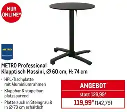 METRO METRO Professional Klapptisch Massini, Ø 60 cm, H: 74 cm Angebot