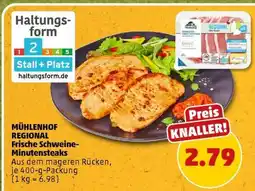 PENNY MÜHLENHOF REGIONAL Frische Schweine-Minutensteaks Angebot